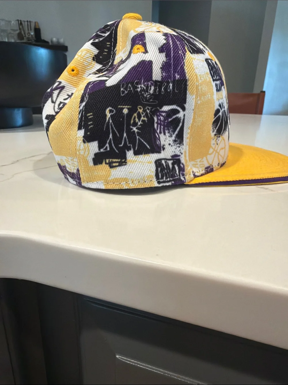 NBA Kids Snapback Hat in Yellow and Purple